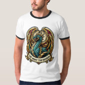 Ze wil het Dragon Stain Glass Design T-shirt (Voorkant)