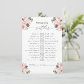 Ze wil liever Boots & Bubbly Party spel Informatiekaartje (Staand voorkant)