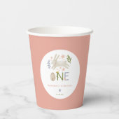 Ze wordt één jaar jarig papieren bekers (Achterkant)