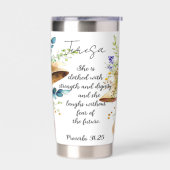 Ze wordt gekleed met kracht gepersonaliseerd geïsoleerde drinkbeker (Links)