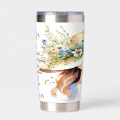 Ze wordt gekleed met kracht gepersonaliseerd geïsoleerde drinkbeker (Achterkant)