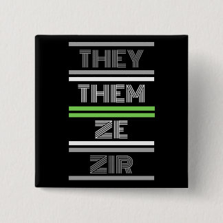 Ze/Ze Agender Pronoun Pin Vierkante Button 5,1 Cm
