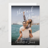 Ze zei dat de liefdeshart van Engagement Party fot Kaart (Voorkant / Achterkant)