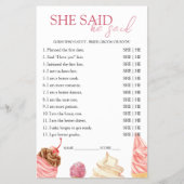 Ze zei dat hij zei dat het Vrijgezellenfeest Spel Flyer (Voorkant)