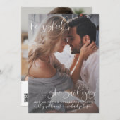 Ze zei ja 2 foto QR Code Script Verloving Kaart (Voorkant / Achterkant)