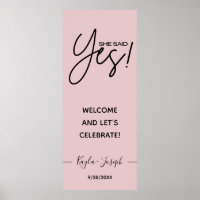 Ze zei Ja banner Stof roos Huwelijk verwelkoming 
