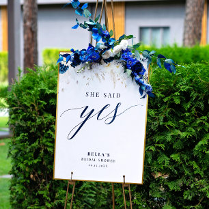 Ze zei ja, Blue Floral Vrijgezellenfeest Poster