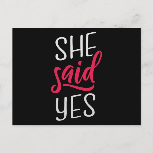 Ze zei ja briefkaart (Voorkant)