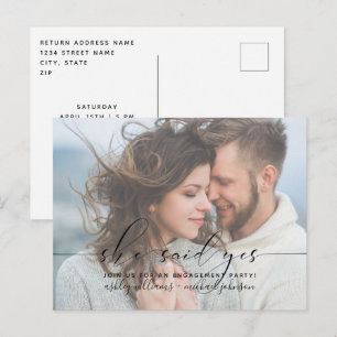 Ze zei ja dat de Calligrafie Engagement Party uitn Briefkaart