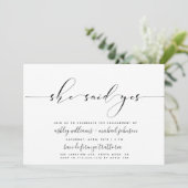 Ze zei ja dat de Calligrafie Engagement Party uitn Kaart (Staand voorkant)