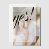 Ze zei ja, eenvoudige verlovingsfeest vellum uitnodigingen (Offset (Koppel))