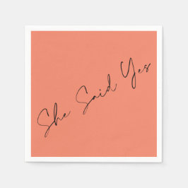 Ze zei ja, elegante typografie gekleurde achtergro servet