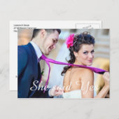 Ze zei: Ja Fancy foto Opslaan Datum Aankondigingskaart (Voorkant / Achterkant)