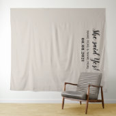 Ze zei ja foto booth Verloving achtergrond Wandkleed (In Situ (horizontaal))