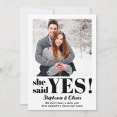 Ze zei ja Foto Verloving aankondiging (Voorkant)