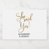 Ze zei ja likeurfles etiket (Enkel label)