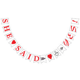 ZE ZEI JA, rode tekst - diamanten ring, hart + pij Vlaggetjes