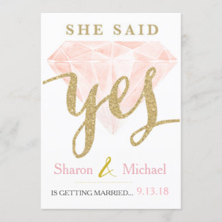 Ze zei Ja Roze Diamant Aankondiging