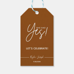 Ze zei ja, Rust Gift Label van Engagement Party Cadeaulabel