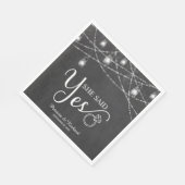 Ze zei ja Rustic Chalk Verlovingsfeestje  Servet (Hoek)