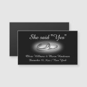 Ze zei "Ja" Save the Date Magnet in Black (Voorkant / Achterkant)