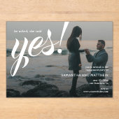 Ze zei ja tegen een modern rustiek verlovingsfeest acryl uitnodigingen (Voorkant)