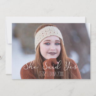 Ze zei ja, Typografie Wedding Annoucement Feestdagenkaart