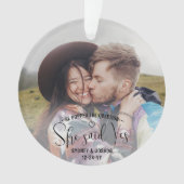 Ze zei ja! Verloving 2 Sided Photo Kerstmis Ornament (voorkant)