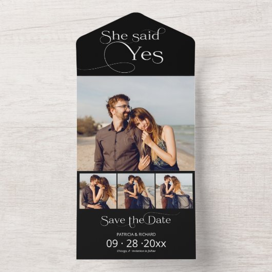 Ze zei ja Verloving aankondiging behalve datum (Binnen)