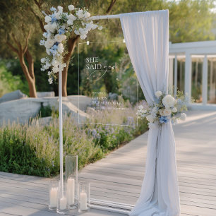 Ze zei ja Vrijgezellenfeest acryl welkomstbord Bord