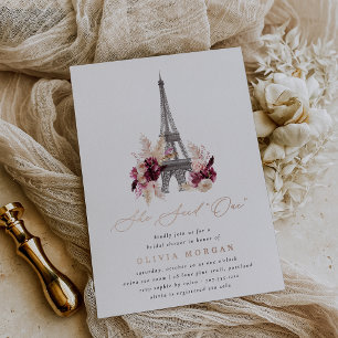 Ze zei Oui Paris Vrijgezellenfeest Folie Uitnodiging