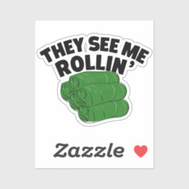 Ze zien me Arabisch mediterraan eten rollen Sticker