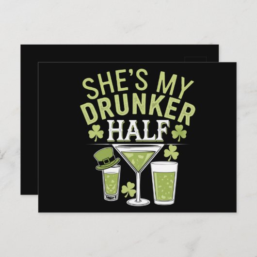 Ze ziet mijn dronkaard half st patricks matchen pa briefkaart (Voorkant / Achterkant)