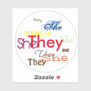 Ze/zij over de hele Sticker
