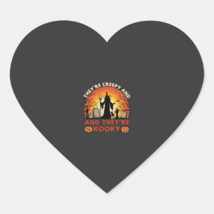 Ze zijn enge Halloween heks begraafplaats pomp Hart Sticker