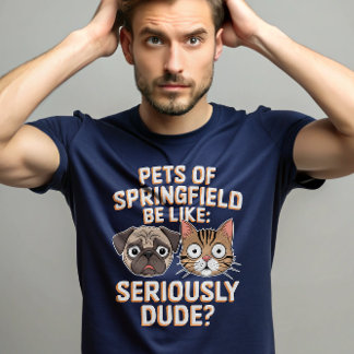 Ze zijn het eten van de honden katten Springfield T-shirt