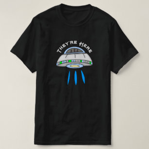Ze zijn hier UFO Alien Invasion T-shirt