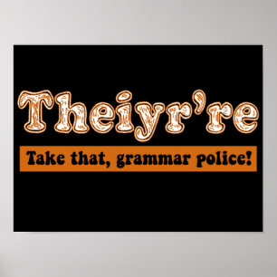 Ze zijn leraar Engels Grammar Police Poster