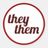 Ze zijn rood en zwart ronde sticker (Voorkant)