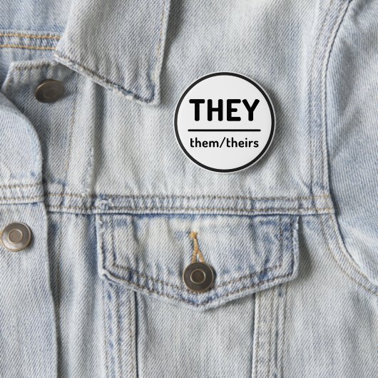 Ze zijn Theirs Pronoun Button - Wit (In situ)