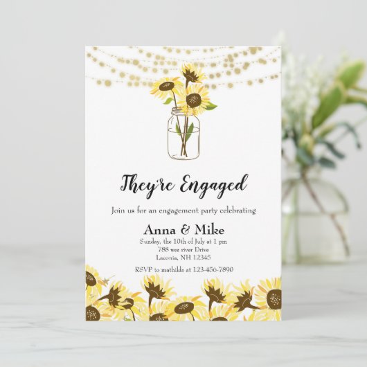 Ze zijn verloofd met een uitnodiging voor een zonn (Staand voorkant)