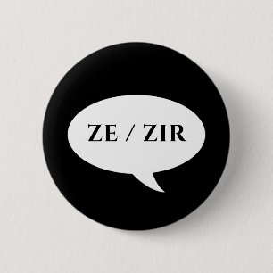 ZE ZIR PRONOUNS PATCH RONDE BUTTON 5,7 CM
