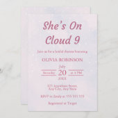 Ze zit op Cloud 9 Pastel Dreamy Vrijgezellenfeest Kaart (Voorkant / Achterkant)