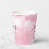 Ze zit op Cloud Nine Pink Vrijgezellenfeest Papieren Bekers (Rechts)
