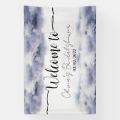 Ze zit op de cloud, negen vrijgezellenfeest welkom spandoek (Verticaal)