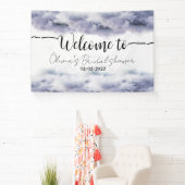 Ze zit op de cloud, negen vrijgezellenfeest welkom spandoek (Insitu)