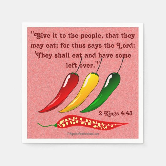 Ze zullen eten met wat overgebleven chilipepers servet (Voorkant)