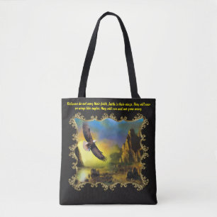 Ze zullen vliegen op vleugels als adelaars. goudli tote bag
