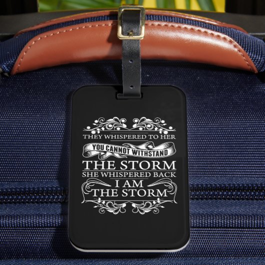 Ze zweep terug Ik ben het Storm Bagagelabel (Voorkant Insitu 2)