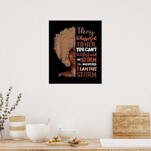 Ze zweep terug Ik ben het Storm Poster (Keuken)